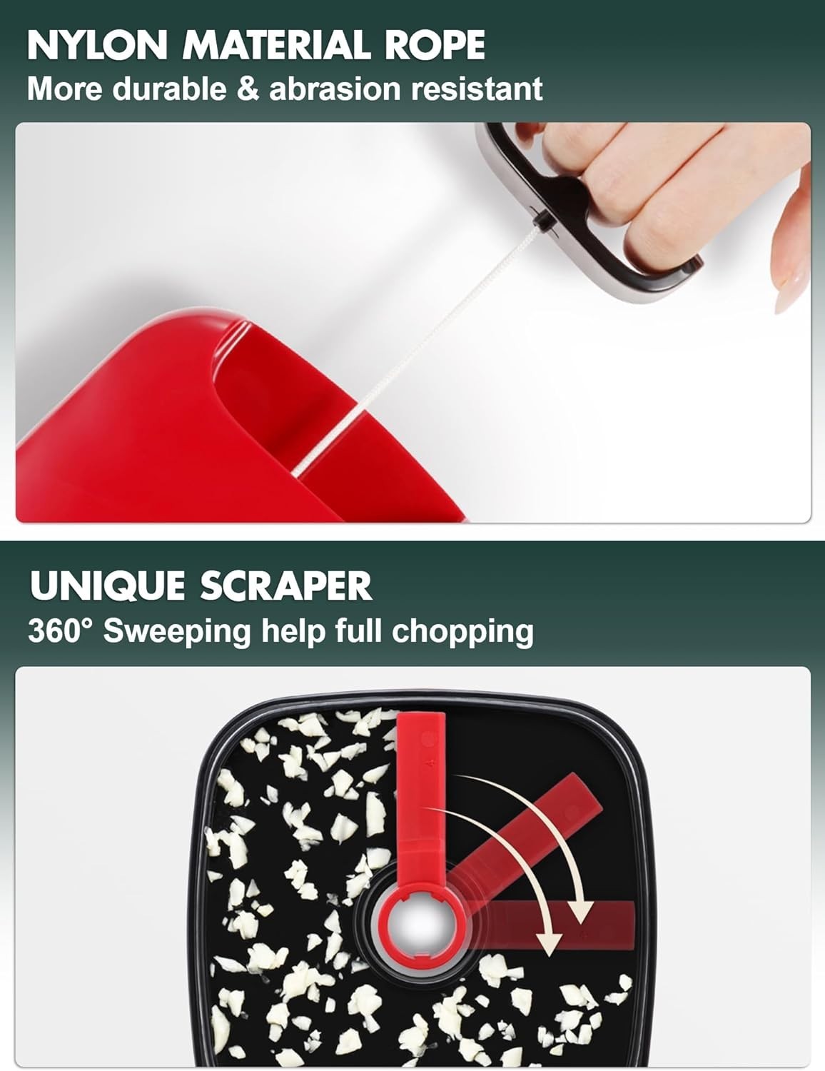 Red Manual Food Chopper, 2 Cup Vegetable & Fruit Cutter, Portable