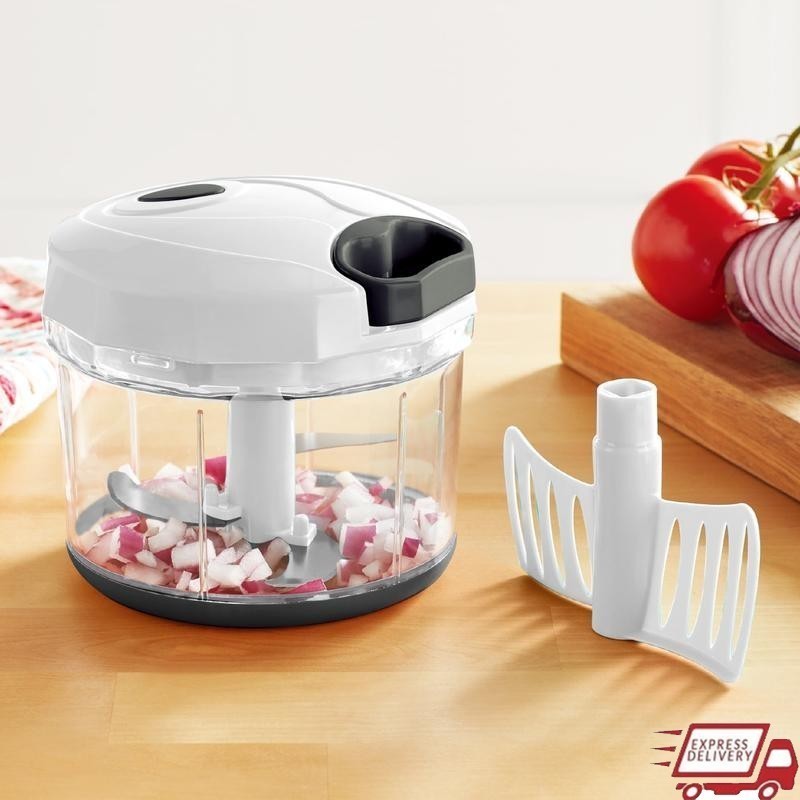 1qt Quick Pull Chopper Multi-Blade Food Processor Kitchen Tool BPA Free Durable