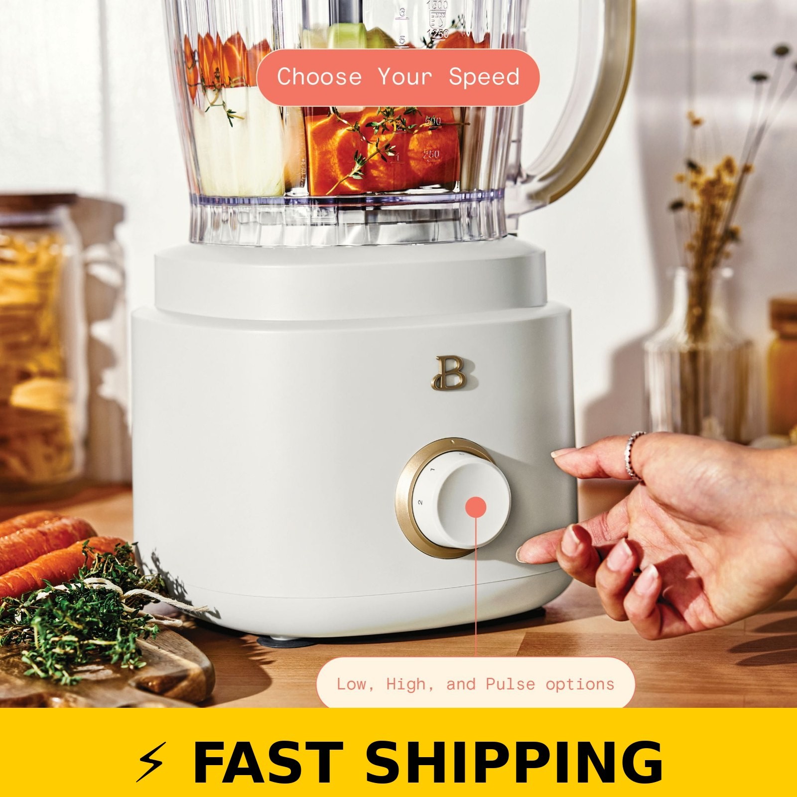 Beautiful Food Processor 10-Cup White Icing by Drew Barrymore