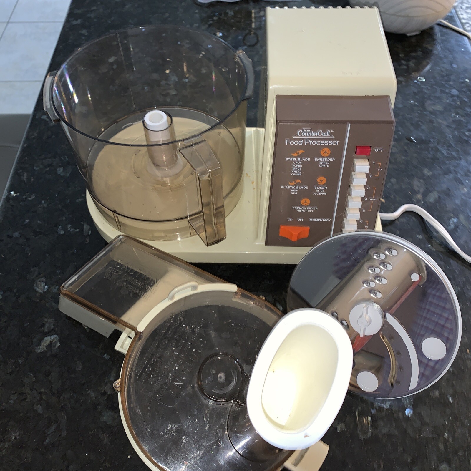 SEARS Vintage 7-SPEED Counter Craft FOOD PROCESSOR Model 400 WORKS
