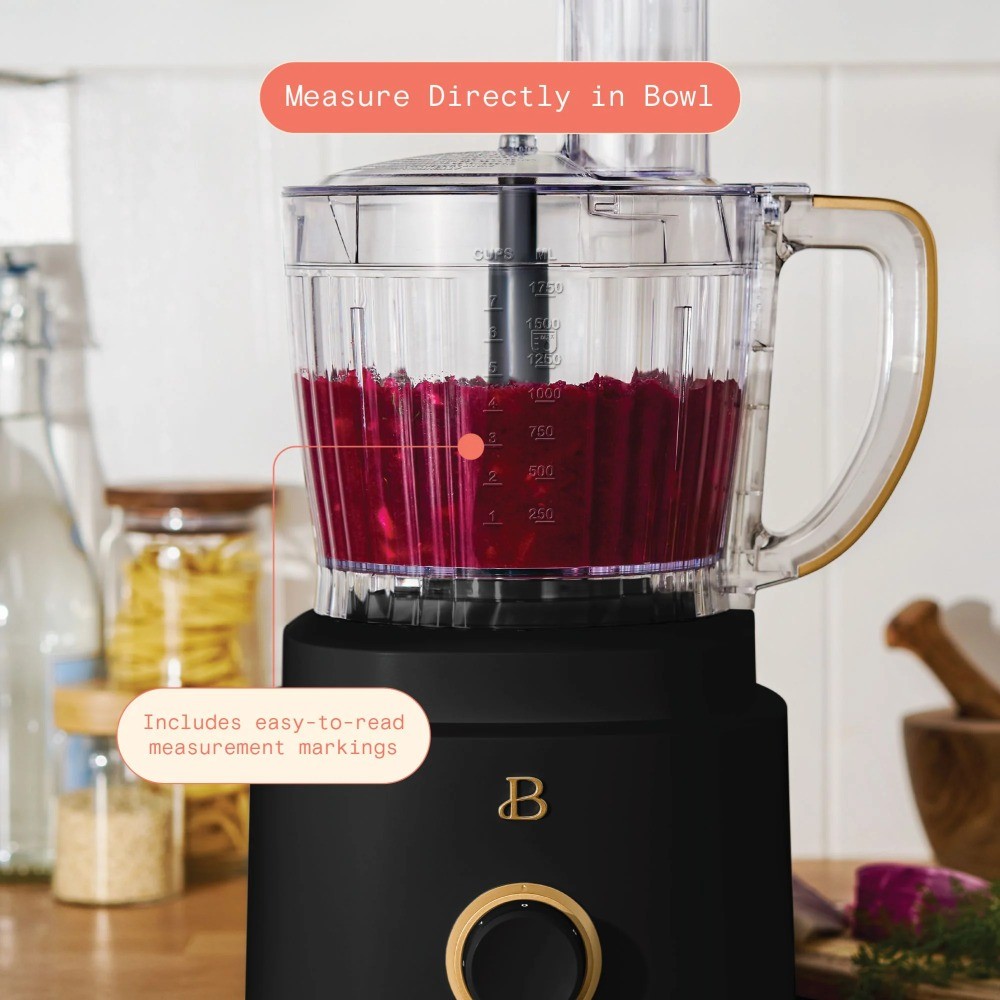 10-Cup Food Processor with Multiple Attachments in Sleek Black Finish