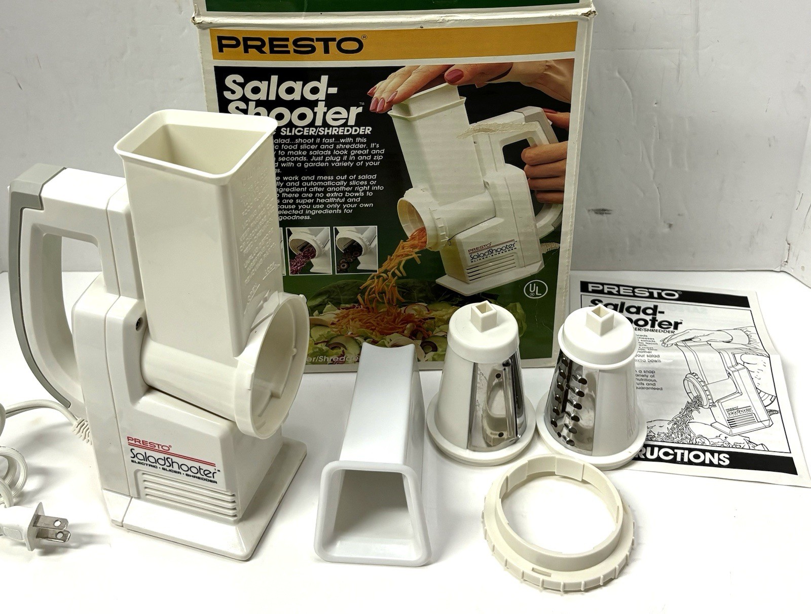 Vintage Presto Salad Shooter Electric Slicer Shredder Grater #02910 *Clean