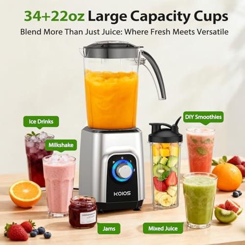 Max 1000W Blender/Food Processor Combo – 4 in 1 – 34oz Pitcher – 22oz Blending