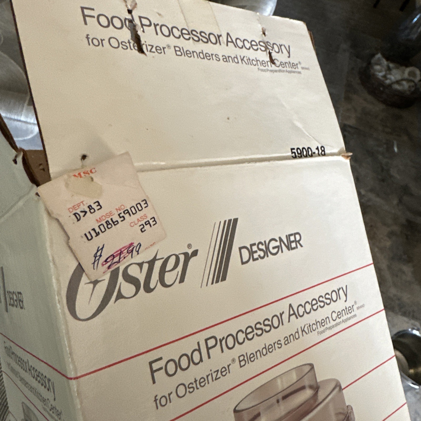 NEW NIB Oster 5900-18 Food Processor Accessory Osterizer Blenders Kitchen Center