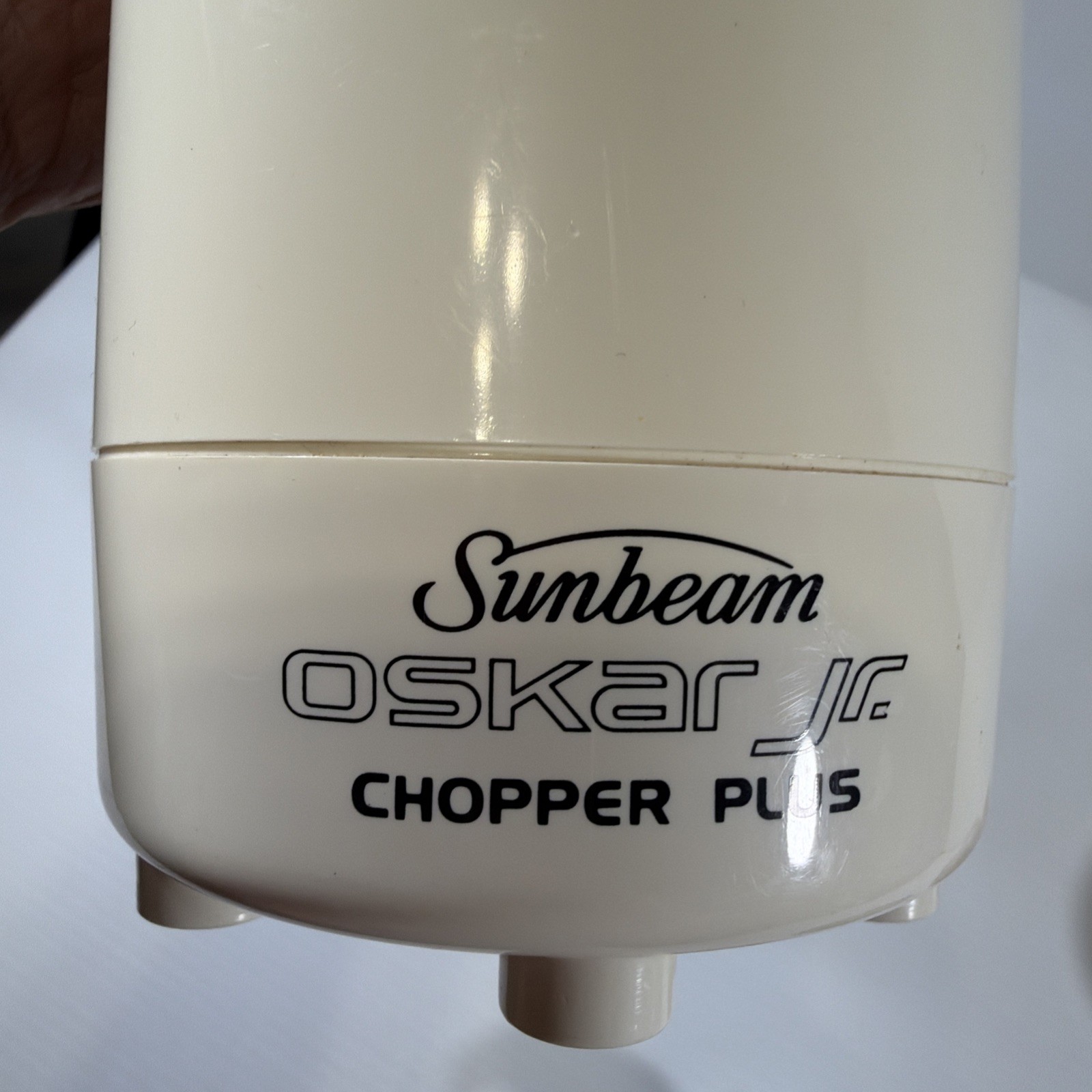 Sunbeam Oskar Jr Chopper Plus Food Processor w/ Bowl Lid Blade Beige Tested