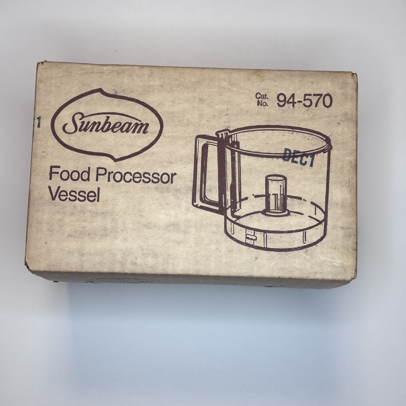 SUNBEAM FOOD PROCESSOR REPLACEMENT BOWL VESSEL MODEL 94-570 FOR 14-11 714-38 NEW