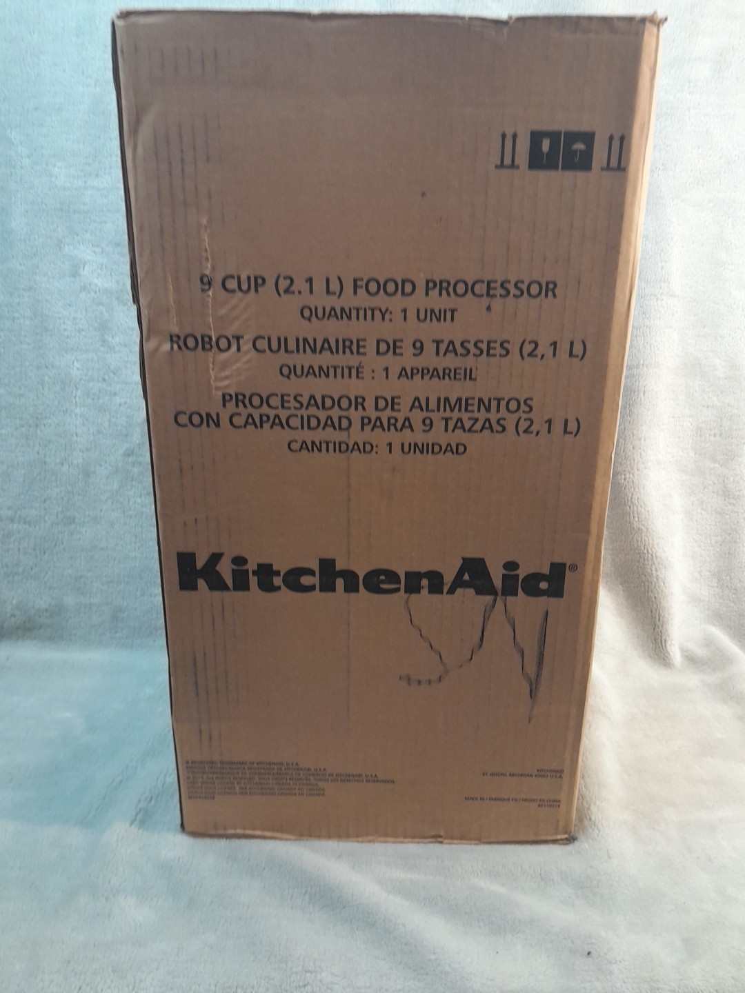 KitchenAid KFP0922CU Contour Silver 9-cup Food Processor -New In Factory Box