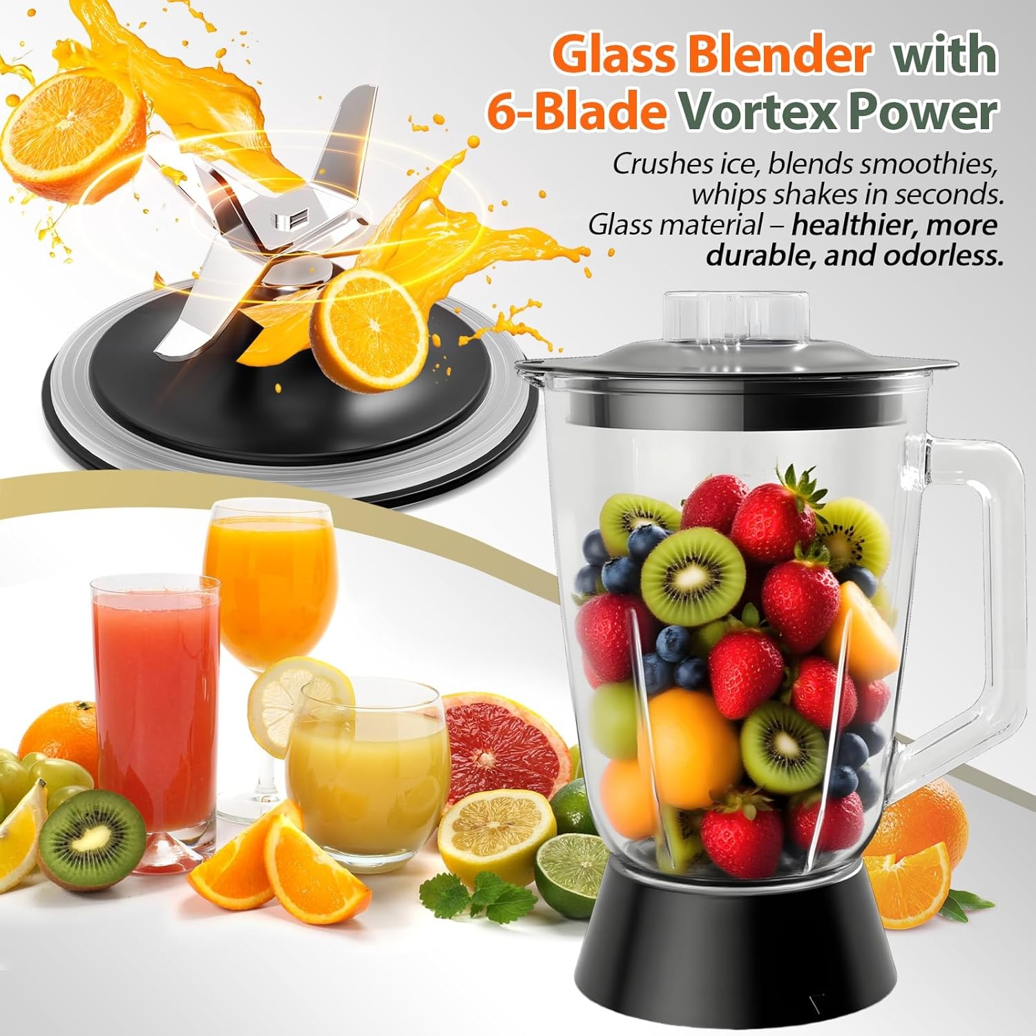 Food Processor and Blender Combo, 88 oz Food Chopper for Meat, Vegetable and Dou