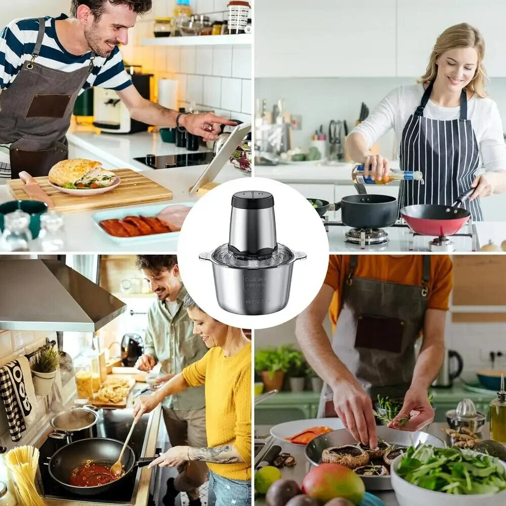 300W Electric Food Chopper Electric Stainless Steel Processor Meat Grinder Mixer