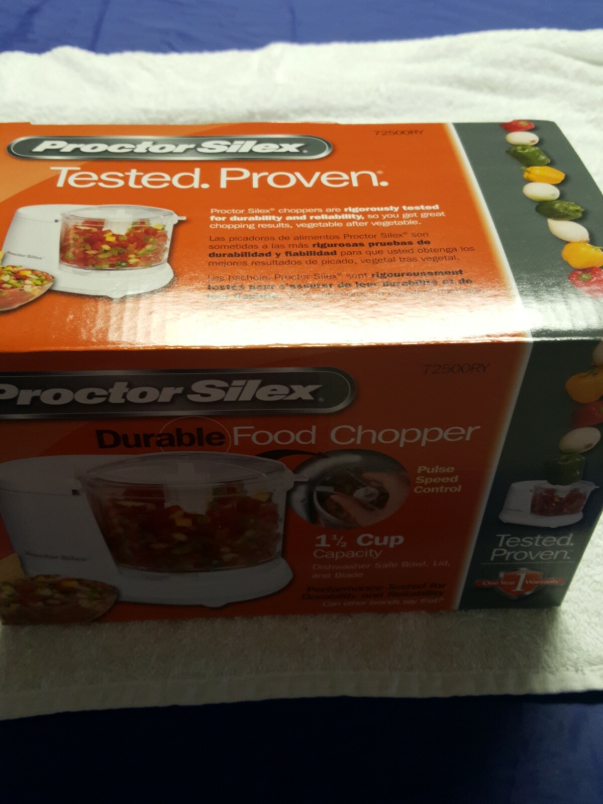 Proctor Silex Durable Food Chopper white model 72500RY new 1.5 cup capacity