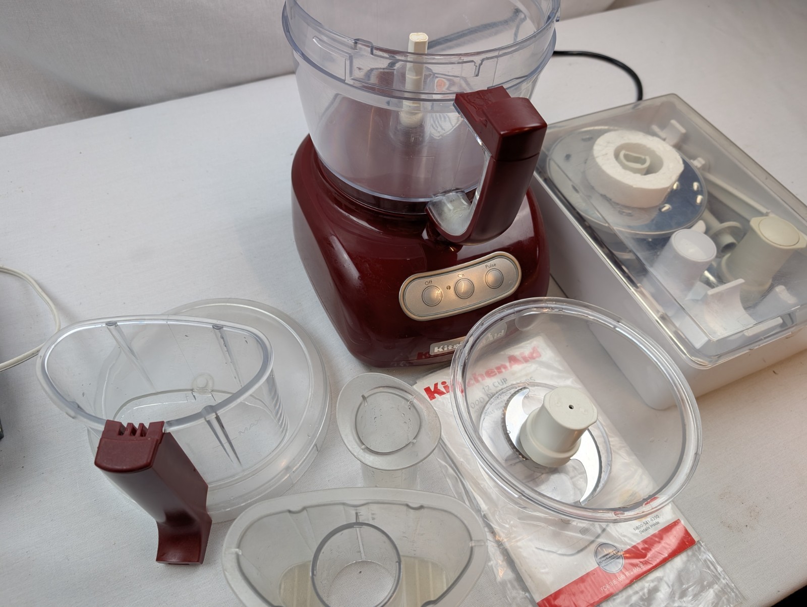 KITCHENAID 12 Cup Red Ultra Food Processor KFPW760QGC1 w/ Accessory Set & Manual
