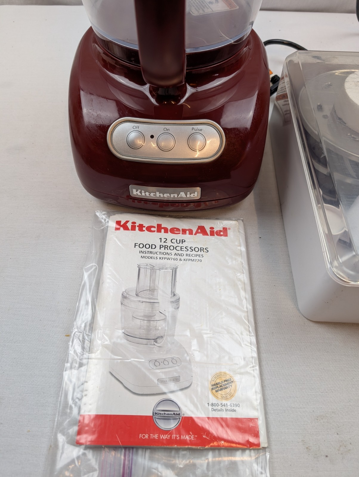 KITCHENAID 12 Cup Red Ultra Food Processor KFPW760QGC1 w/ Accessory Set & Manual