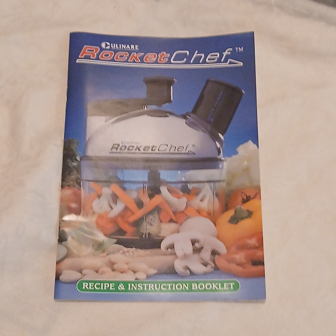New Culinare Rocket Chef Manual Food Processor w/ Manual & Attachments, No Box