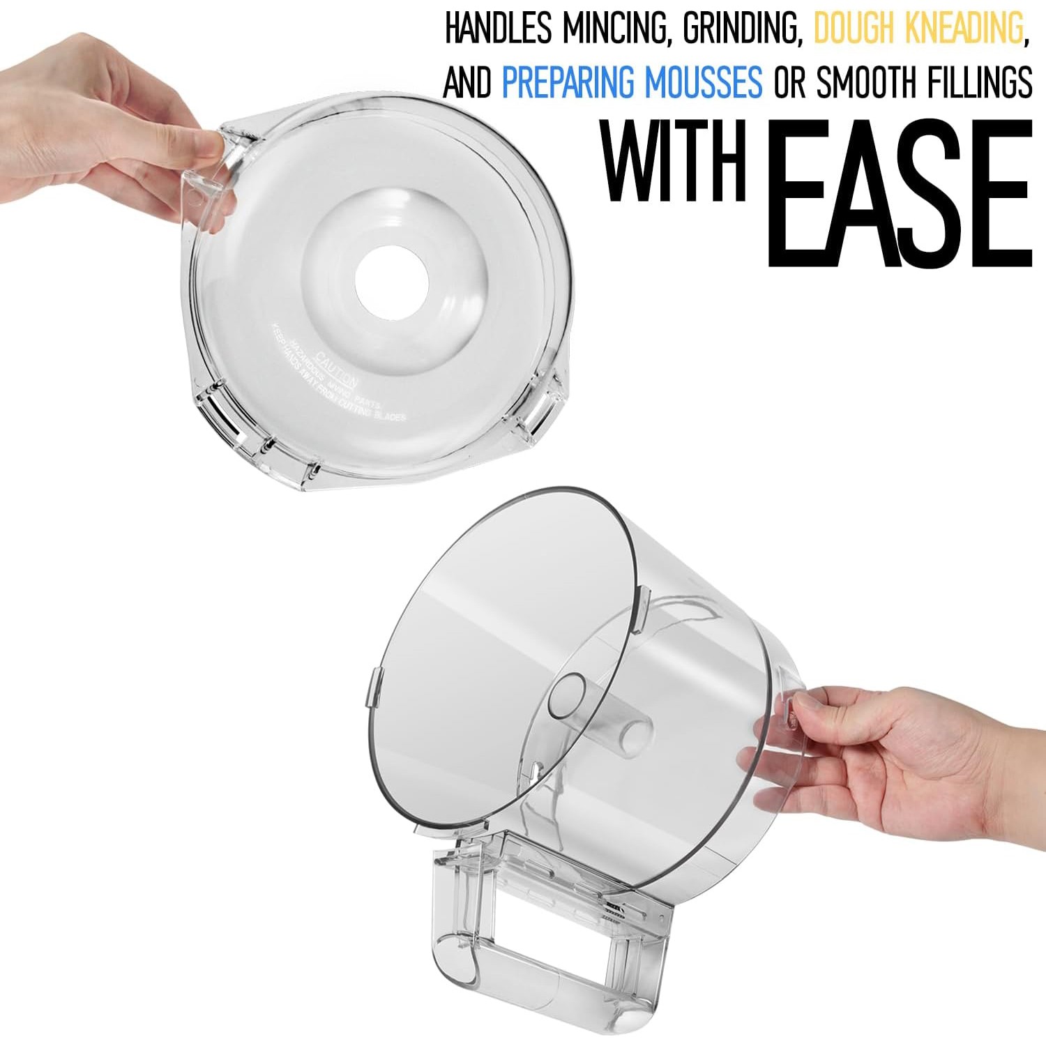 3-Quart Cutter Bowl 112203 & 106458S Bowl Lid for Robot Coupe R2B Food Processor