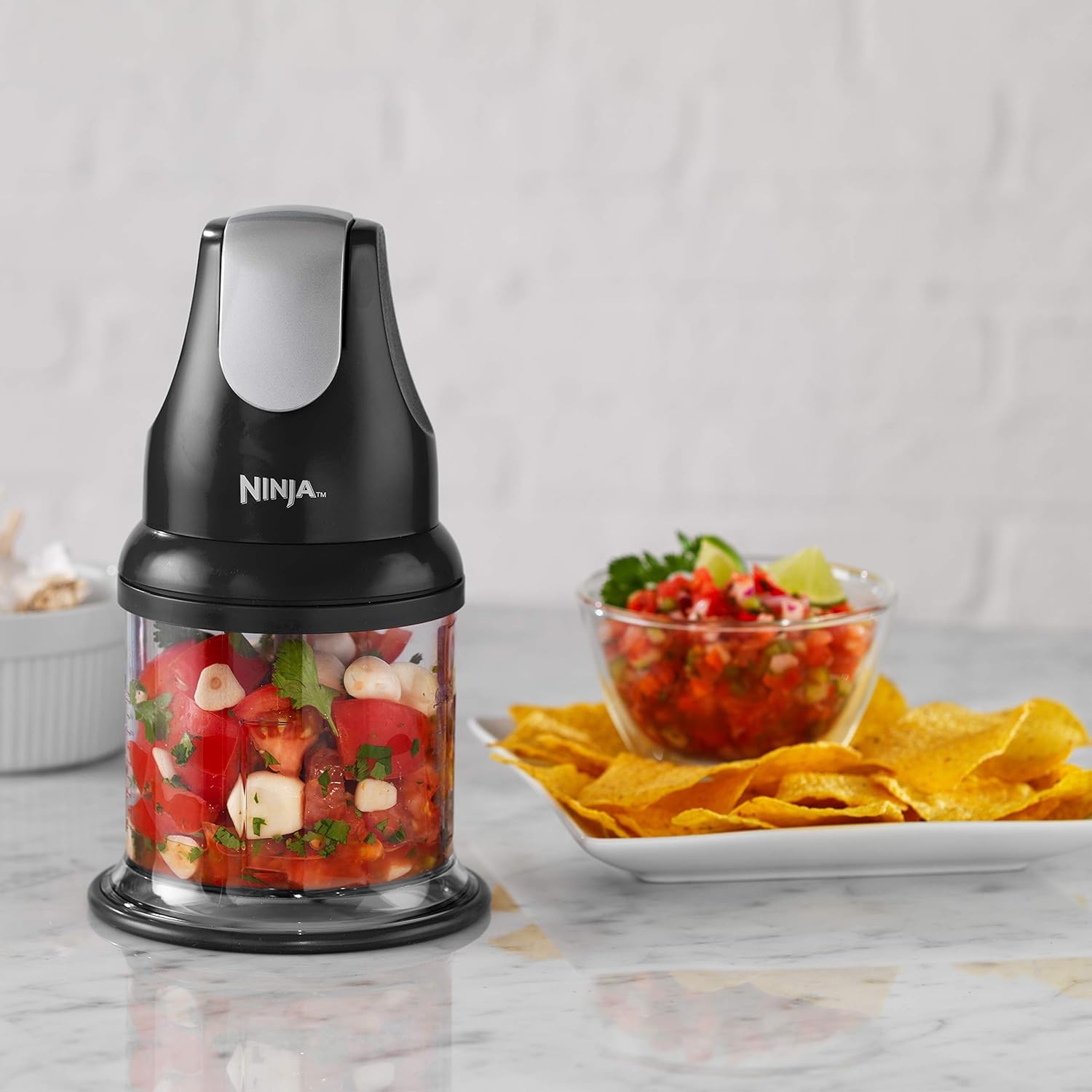 Ninja NJ100GR Express Chop Manual Food Processor 16oz Gray