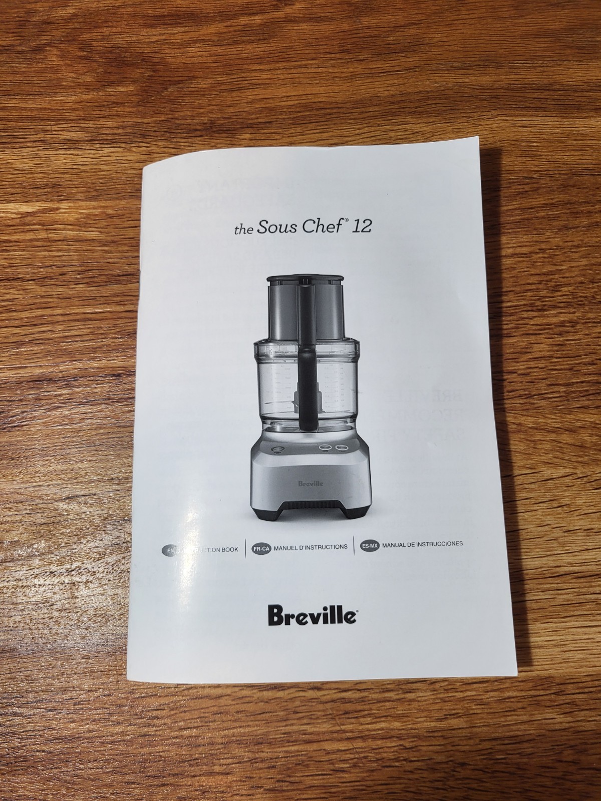 Breville The Sous Chef 12 Instruction Book