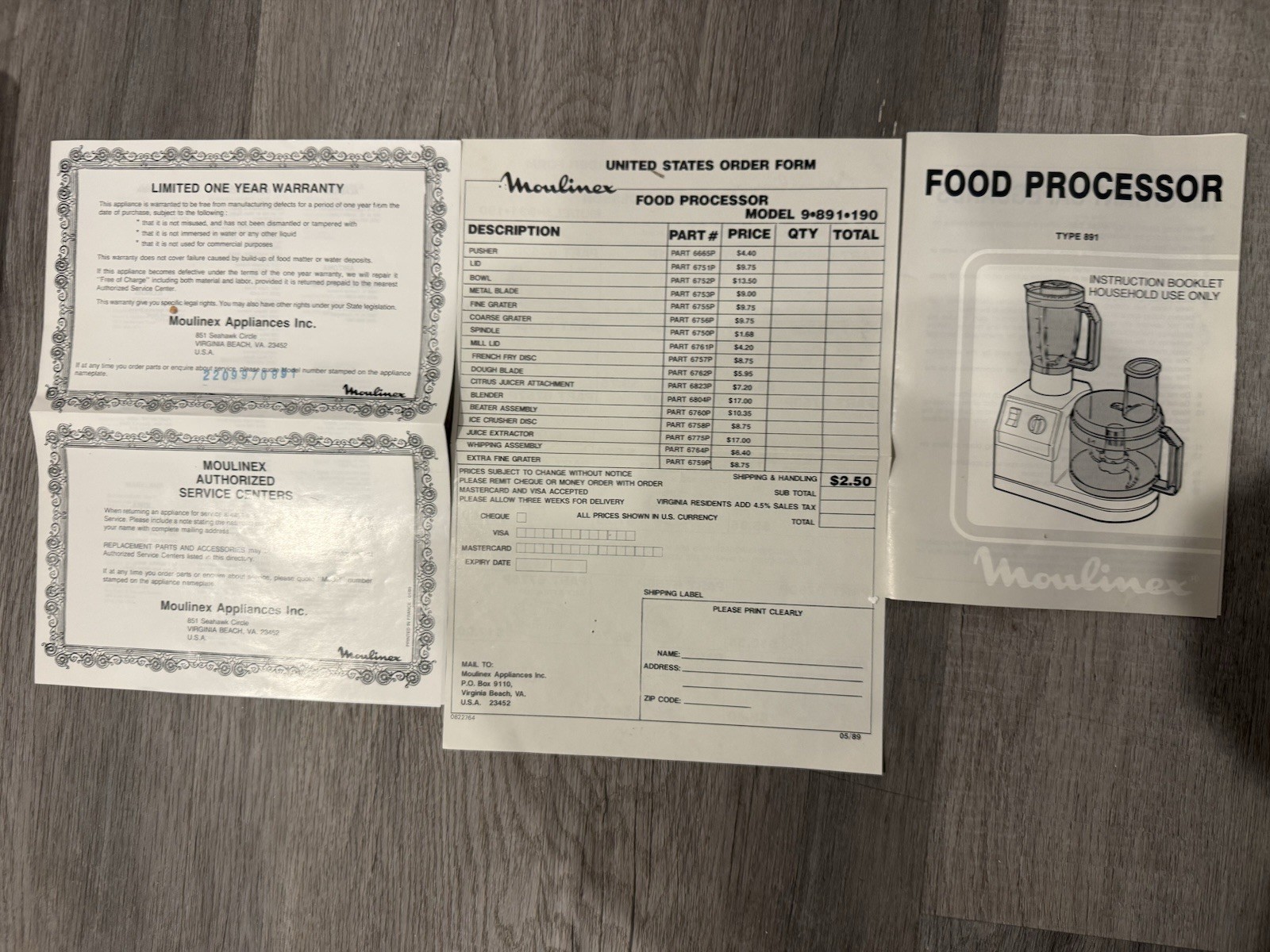 Moulinex The Kitchen Machine Four Appliances in One Model 9891190 Food Processor