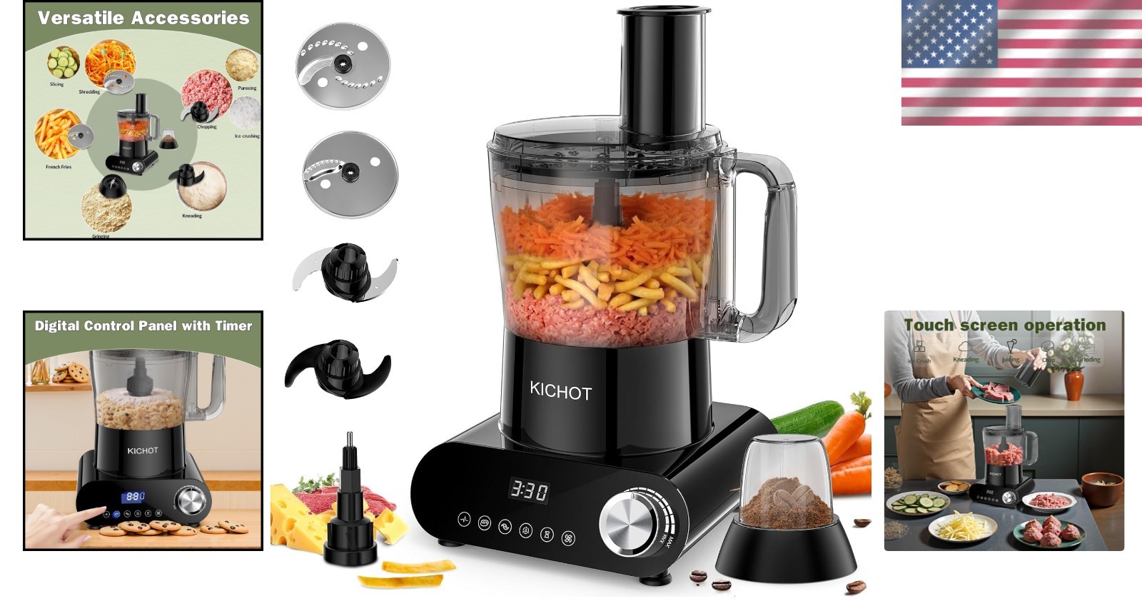 Elegant 12-Cup Food Processor & Vegetable Chopper – 600W Power & Speed Control