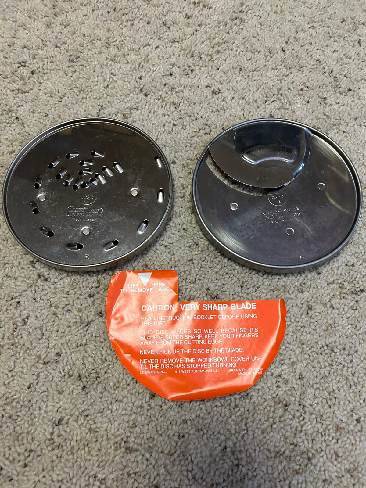 CUISINART DLC-10 PLUS 2 Blades Slice/Shred Disc Replacement Part Lot Z22