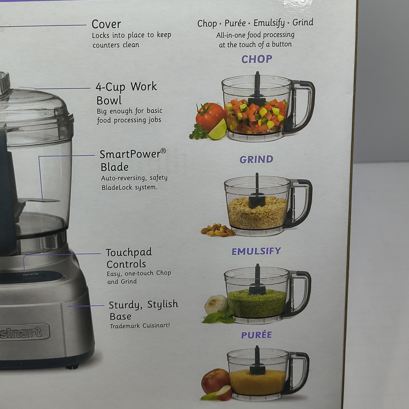 Cuisinart Elemental 4-Cup Chopper Grinder Brushed Chrome Silver