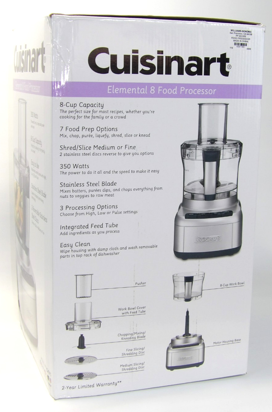 Cuisinart Elemental 8-Cup Food Processor Model FP-8SVWS New!
