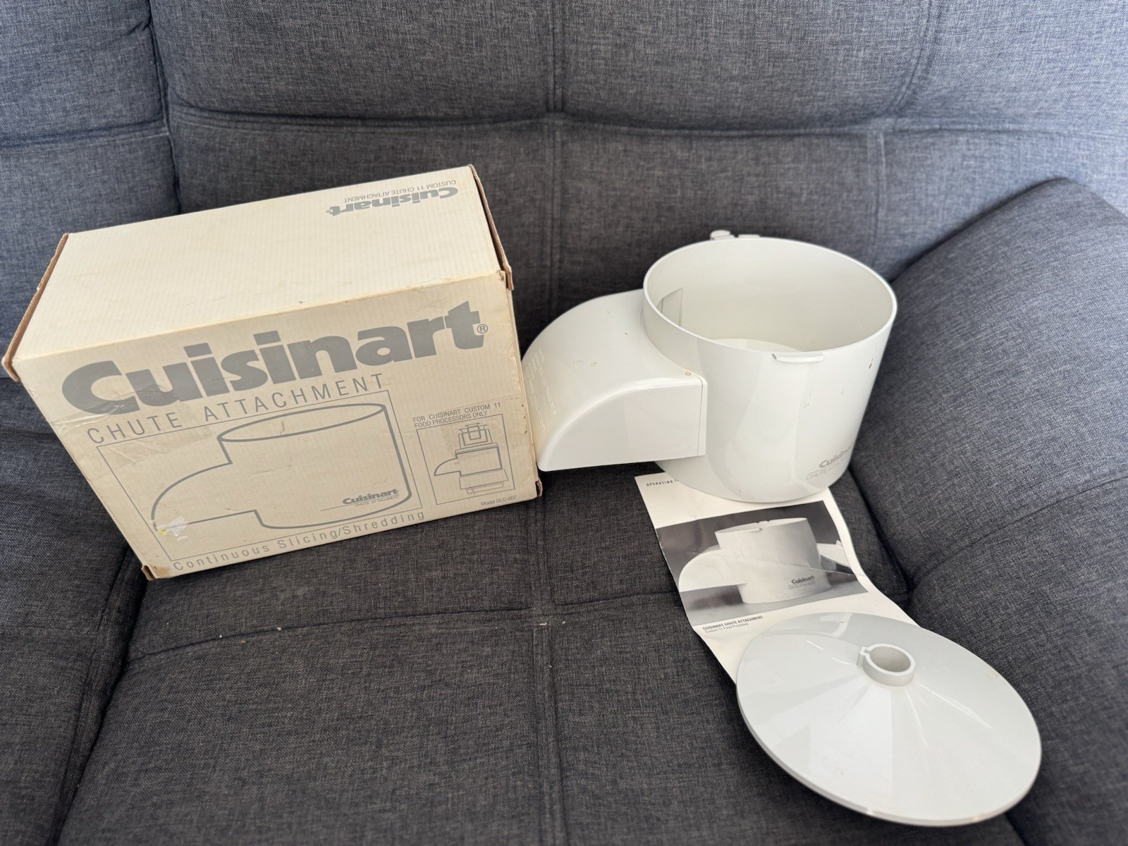 Cuisinart Little Pro Work Bowl W/ Chute Attachment Part DLC-807 Replacement NOS