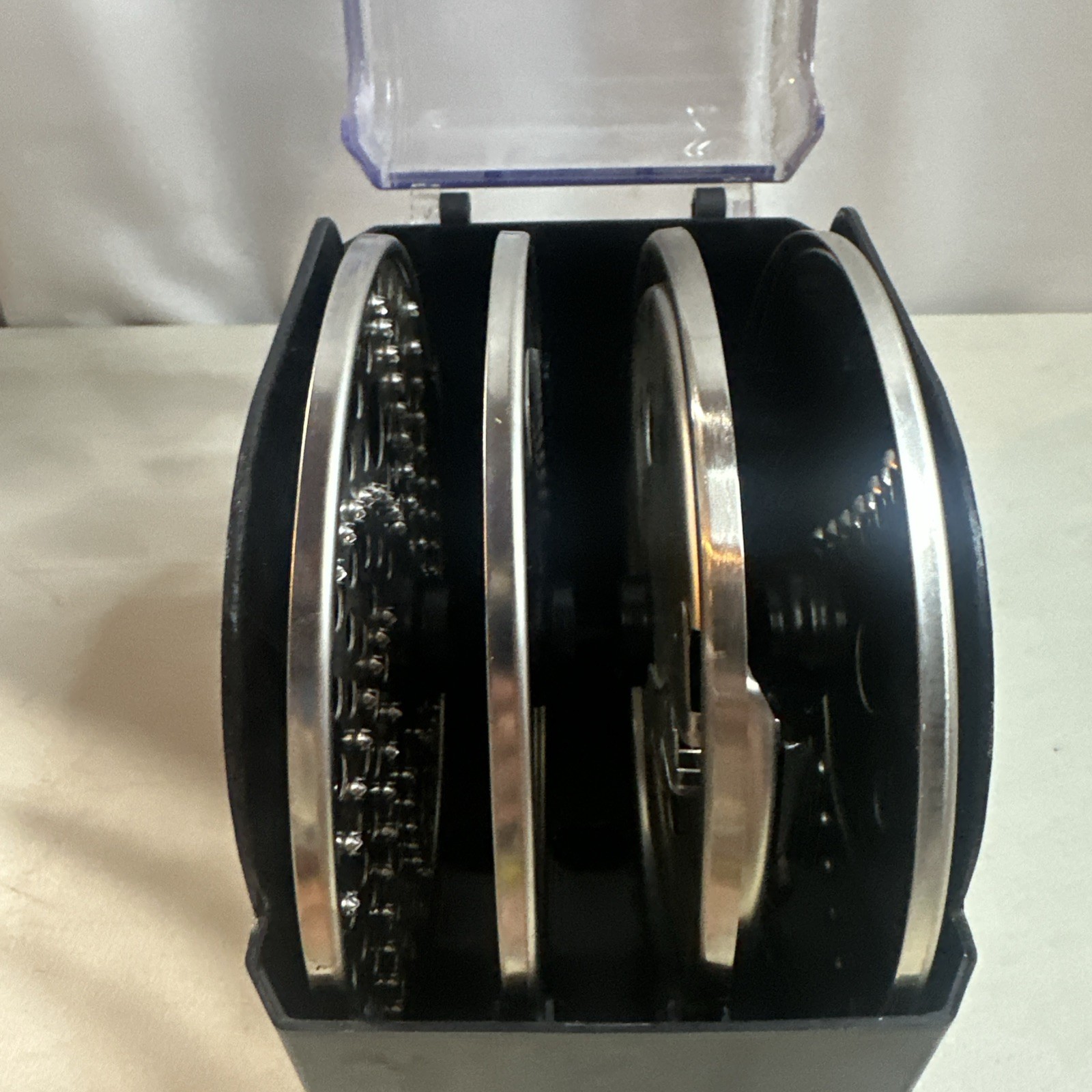 NINJA Food Processor Disc Blade SET OF 4 with Storage Box Container Used