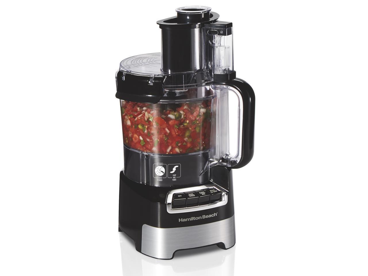 Hamilton Beach 70723G Black & Stainless 10 Cup Stack & Snap Big Mouth Food Proce