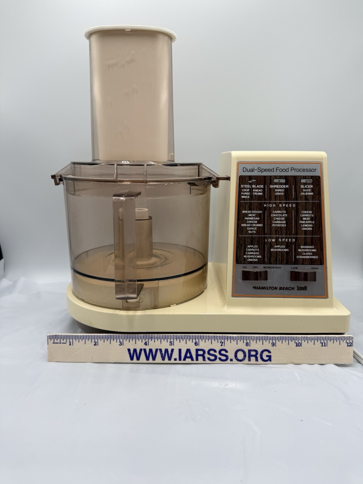 Hamilton Beach Scovill Food Processor 2 Speed Model 702-3 Almond Tested No Blade