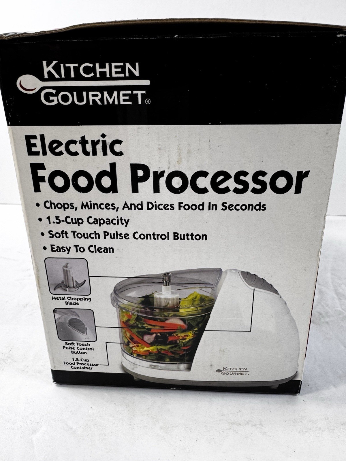 Electric Food Processor Kitchen Gourmet 1.5 Cup Minces Chops Dices Works Great