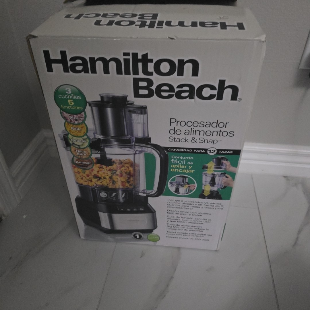 Hamilton Beach Stack & Snap Food Processor 12cup Capacity – Black (70727G)