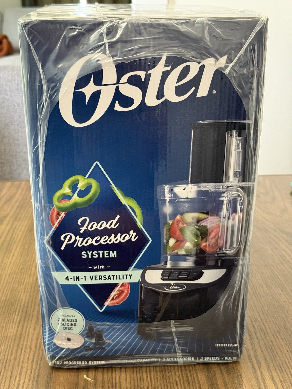 Oster 10-Cup Food Processor 2-Speed 500-watt Black Kitchen Cook New FPSTFP1355