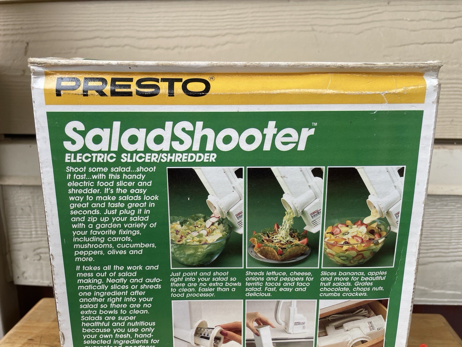 Presto Salad Shooter Electric Slicer Shredder 1993 New Old Stock #2910 Free Ship
