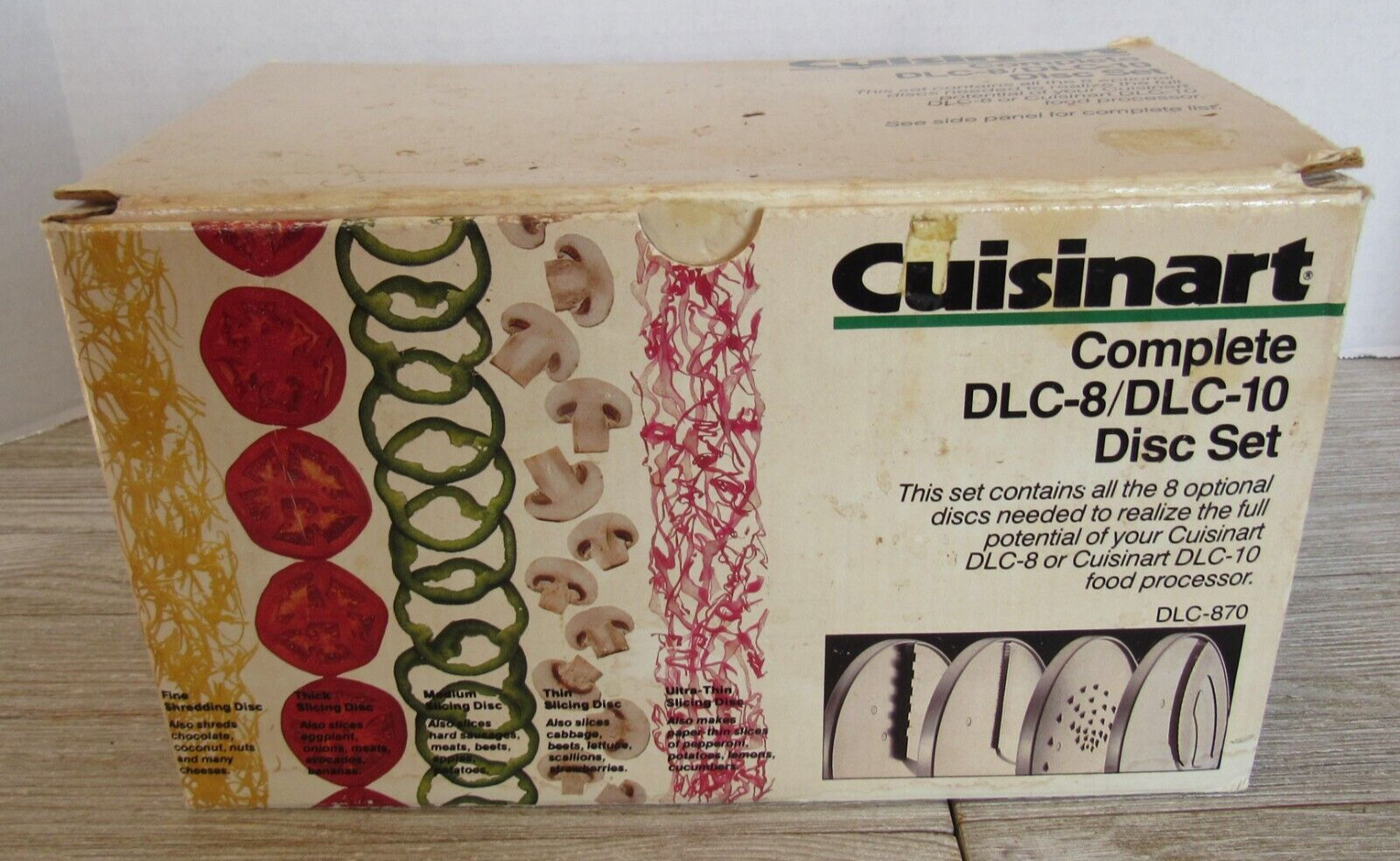 Vintage Cuisinart Complete DLC-8 / DLC-10 Disc Set Food Processor 8 Blades