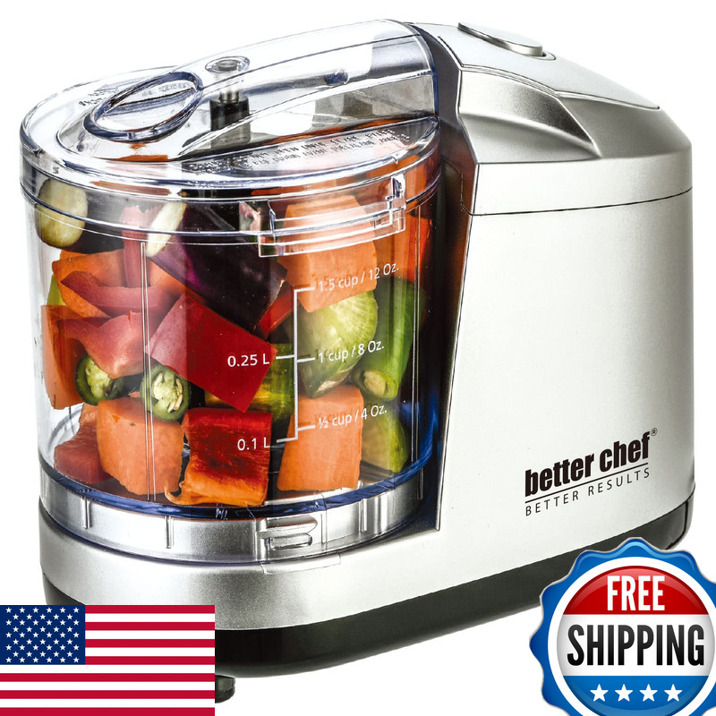 Better Chef 1.5-Cup Mini Food Processor Stainless-Steel Blade Pulse Switch