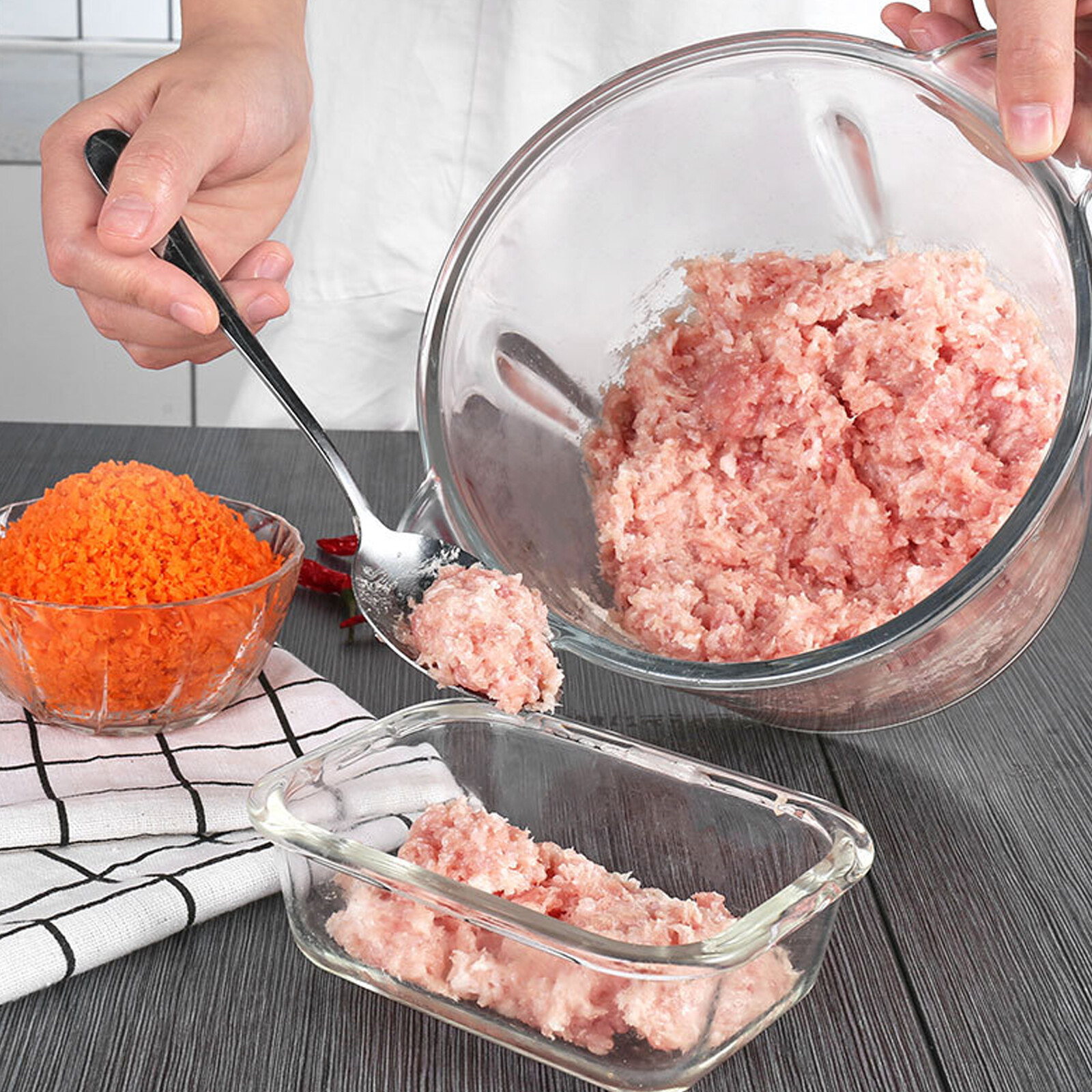 300W Electric Food Chopper Electric Stainless Steel Processor Meat Grinder Mixer