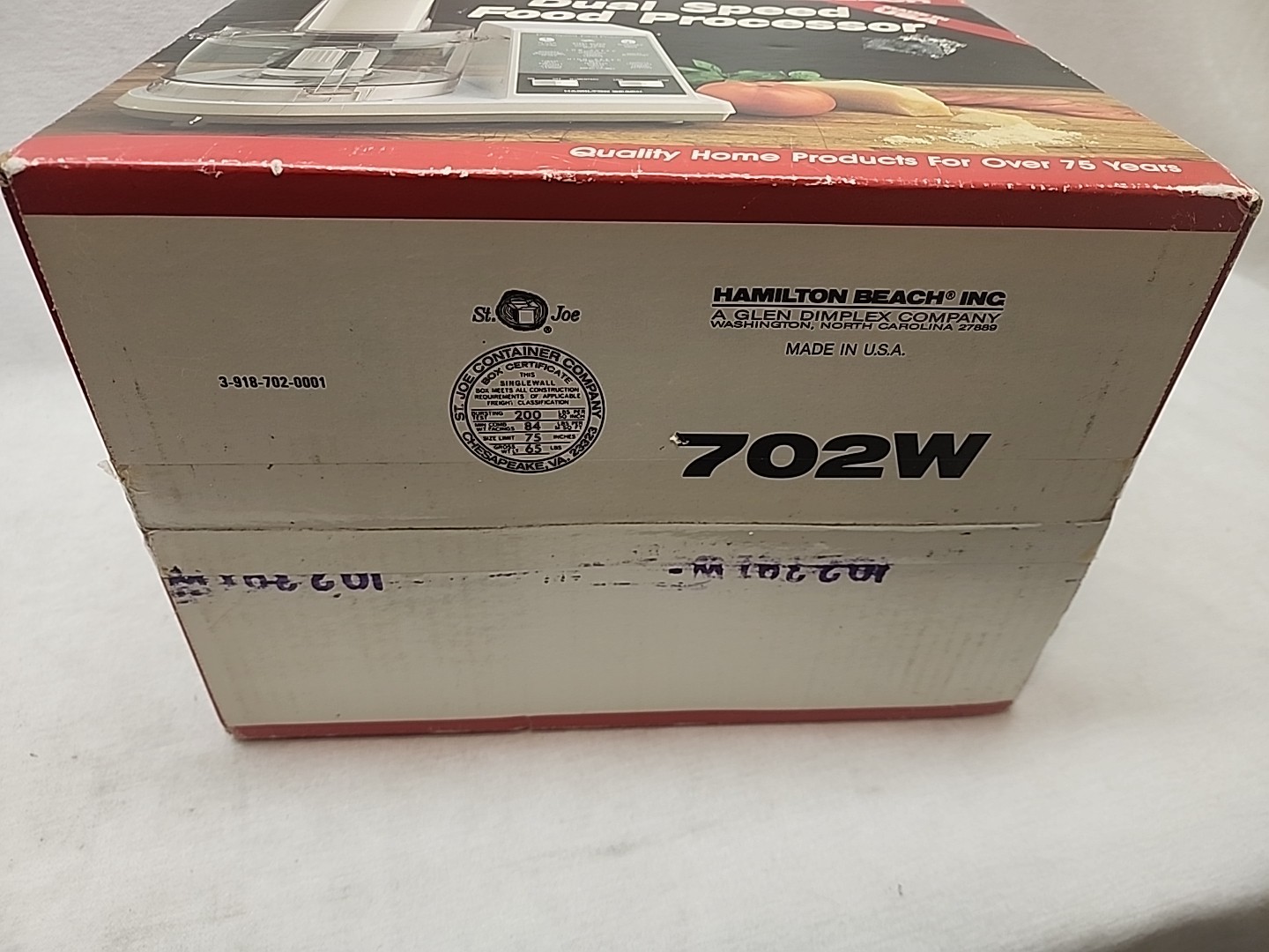 N.O.S. Hamilton Beach 2 Speed Food Processor Almond Model 702W