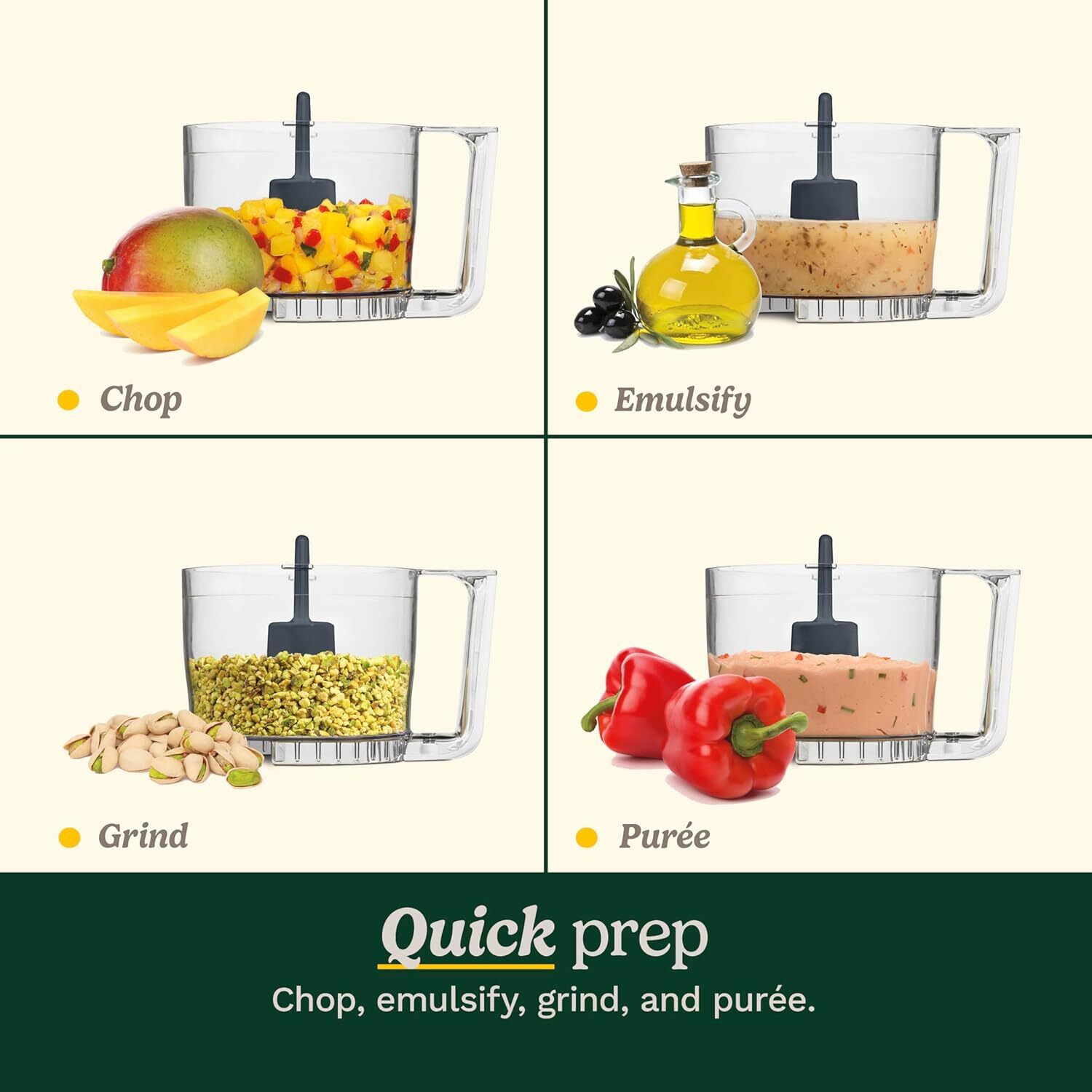 Food Processor, Mini-Prep 3 Cup, 24 Oz, Brushed Chrome and Nickel, DLC