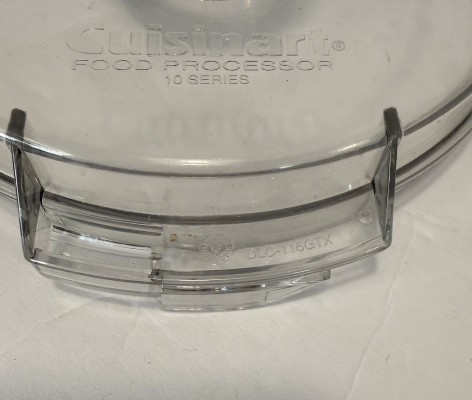 Cuisinart Pro Classic Food Processor Lid W/ Center Cap 10 Series # DLC-116GTX