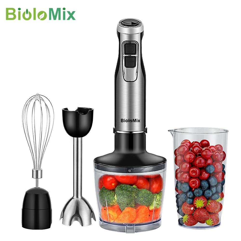 BioloMix 4 in 1 High Power 1200W Immersion Hand Stick Blender Mixer Includes Cho