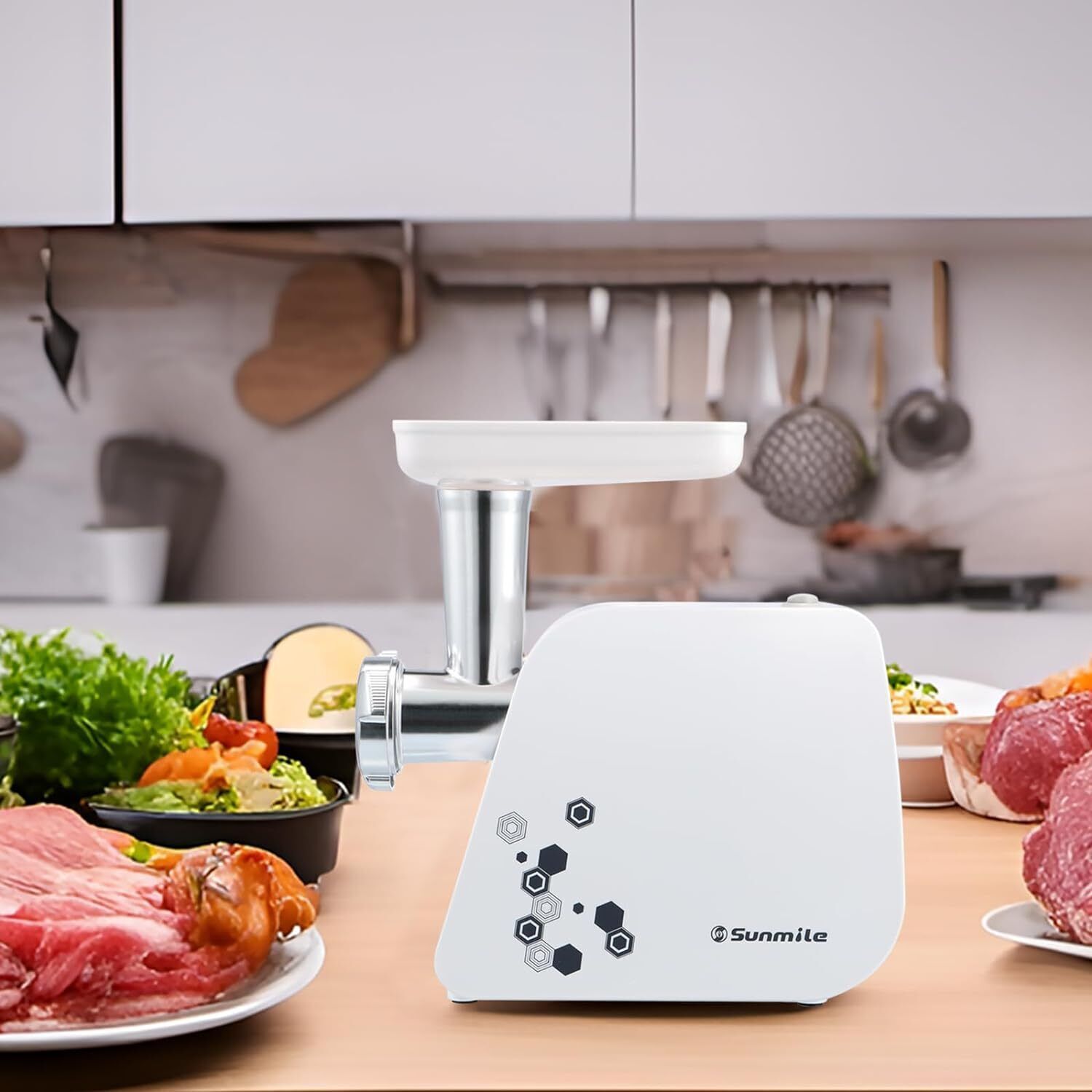 Electric Meat Grinder Sausage Maker 1HP 1000W Max Stainless Steel Cutting Blade