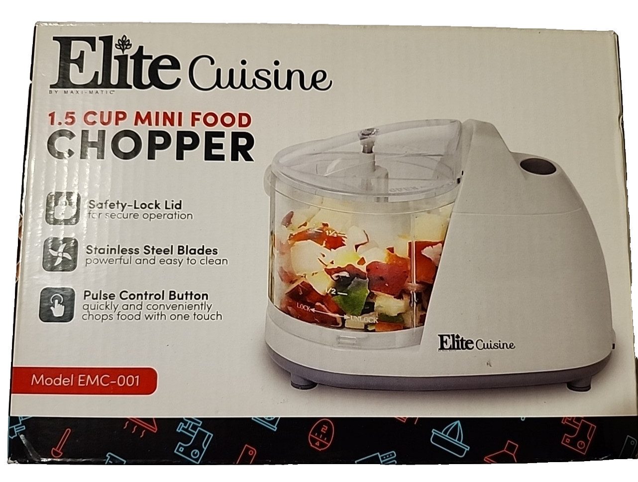 Maxi-Matic-Elite Cuisine-Model EMC-001–1.5 Cup Capacity Food Chopper-NEW