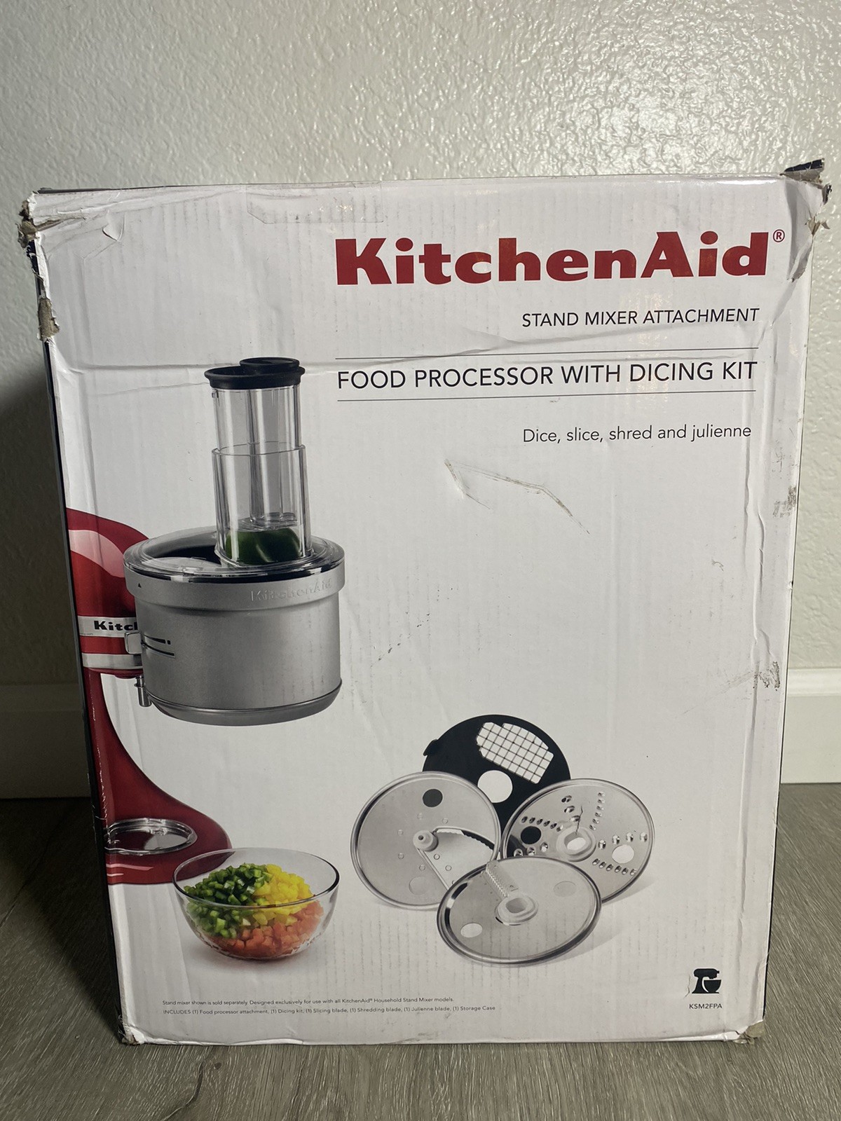 KitchenAid Stand Mixer Food Processor Attachment KSM2FPA With Dicing Kit New