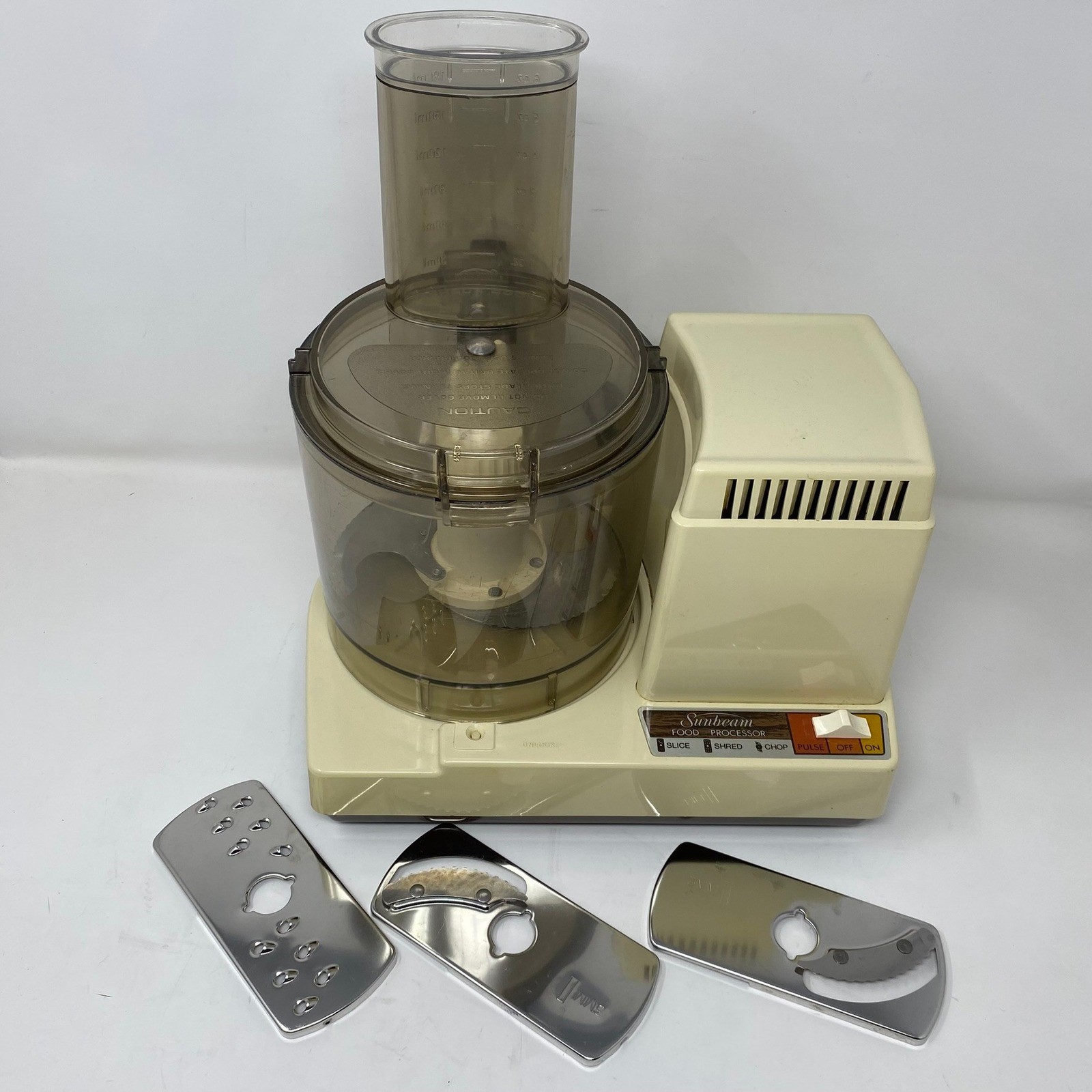 Vintage 80’s Retro Sunbeam Food Processor Chopper Almond Brown Mixmaster – READ!