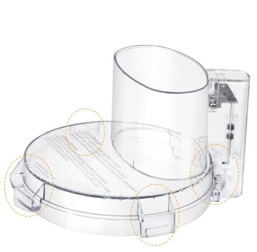 4 Locking Tabs DFP-14NWBCT1 Replacement Clear Food Processor Work 7.6×4.3 inch