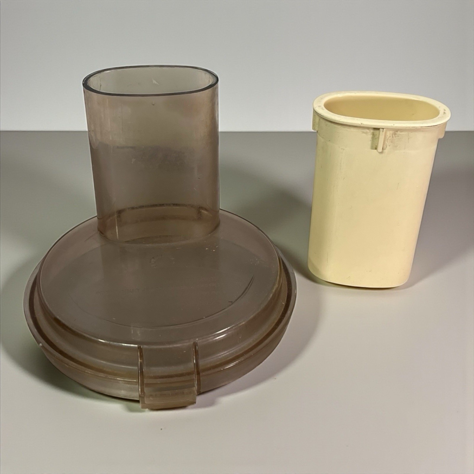 Cuisinart Food Processor Cfp-4 5 5a 9 9a Work Bowl Lid & Pusher Amber Cfp-5A