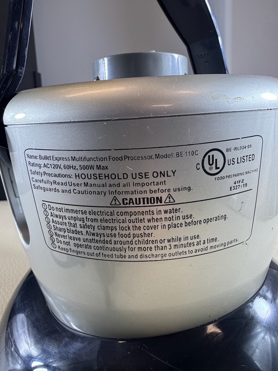 Bullet Express BE-110 Motor Base Replacement Part ONLY – Tested/Works