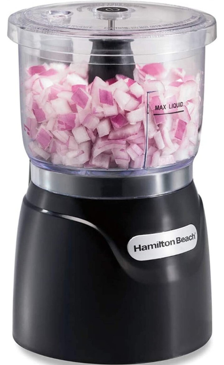 Hamilton 72850 Beach Stack & Press 3-Cup Chopper – Black – NEW OPEN BOX