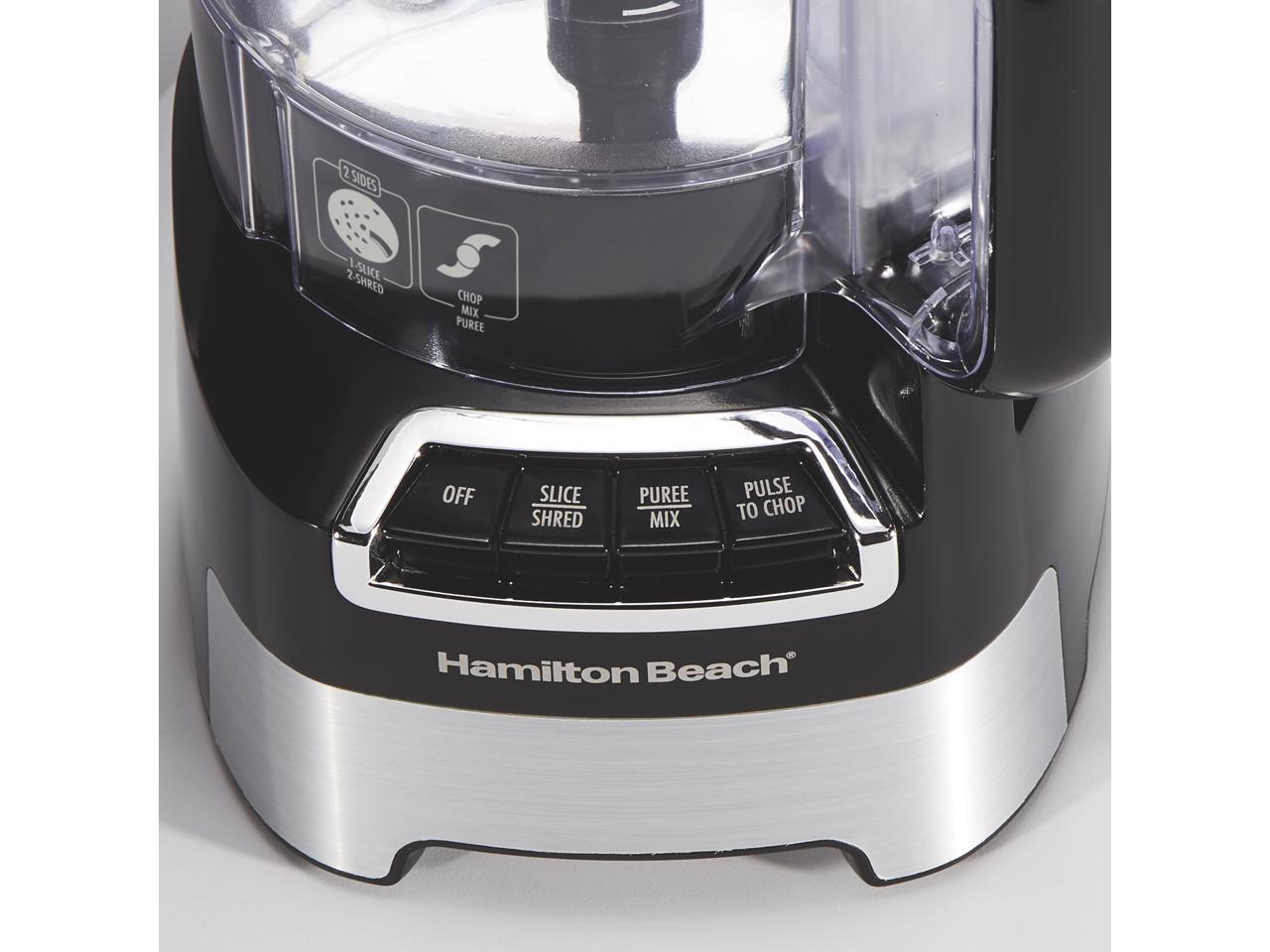 Hamilton Beach 70723G Black & Stainless 10 Cup Stack & Snap Big Mouth Food Proce