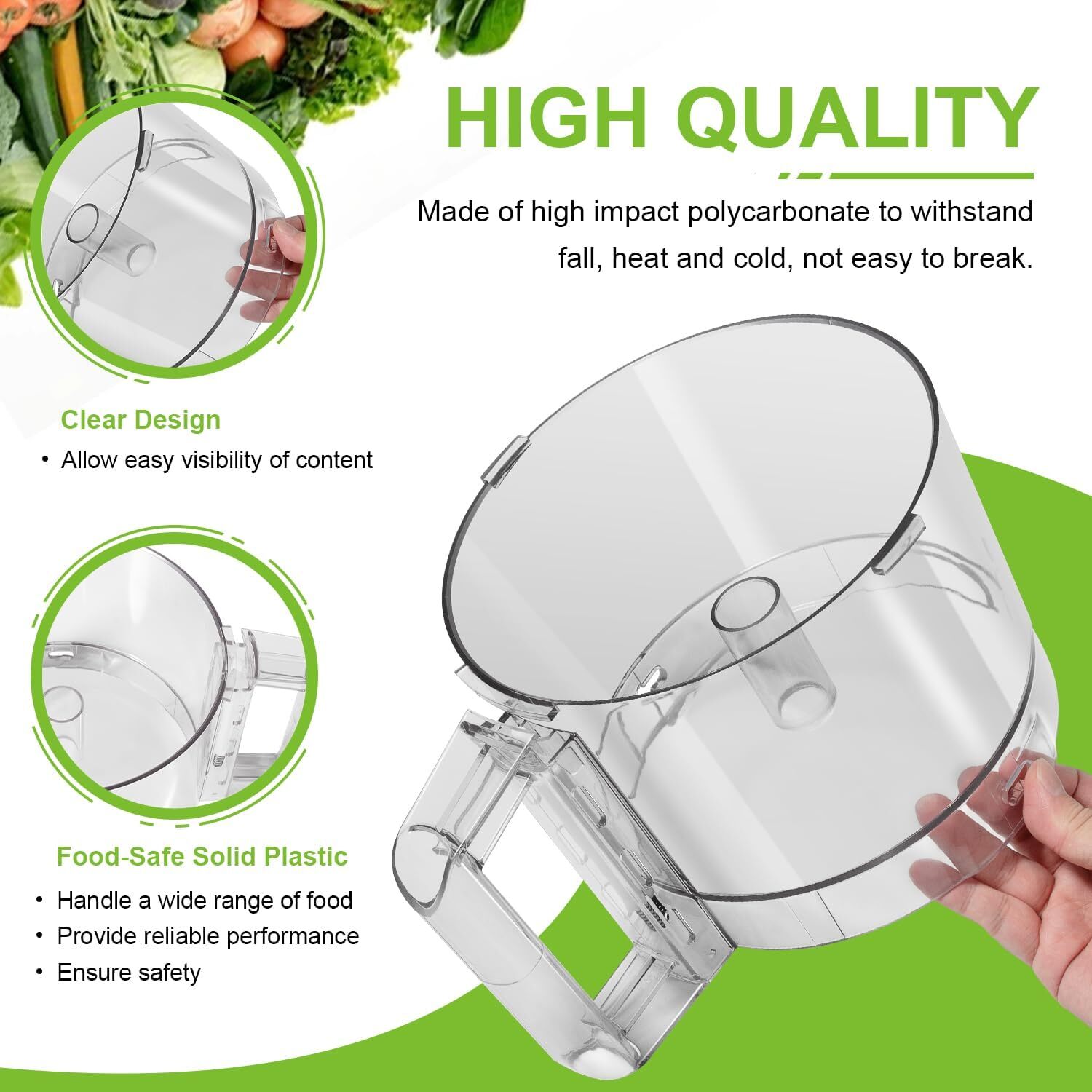 112203 Cutter Bowl with 106458S Lid Kit For Robot Coupe R2 Series Food Processor